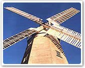 Looking up at the sails of the mill